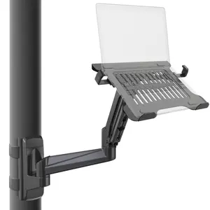 ZEBOZAP CLMLTP1016 Laptop Wall Mount Holder Fits Up to 19" Devices 360° Rotation Anti-Slip Tray Tool-Free Strap for Poles