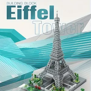 3585pcs Paris Eiffel Tower Building Blocks Set, ABS Material, Famous World Architecture, Educational Toys, Micro Bricks, for Adults, Gift