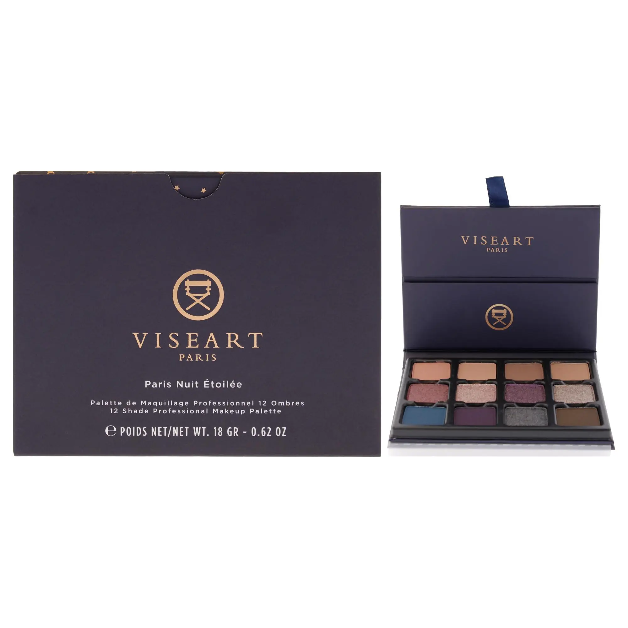 Visepro 12 Shade Eyeshadow Palette - Paris Nuit Etoilee by Viseart Paris for Women - 0.62 oz Eye Shadow