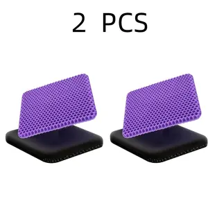 2-pcs Gel Seat Cushion with Non-Slip Cover — Breathable Honeycomb Design for Pressure & Back Pain Relief, Fits Home, Office, Car & Wheelchairs — Perfect Christmas & Thanksgiving Gift