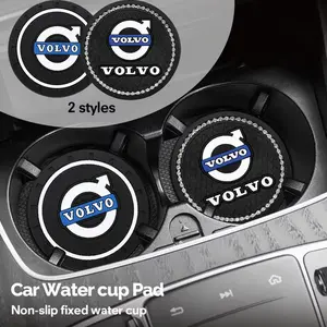 2Pcs Car Interior Emblem Coaster Water Cup Holder Non-Slip Pad Silicone Auto Accessories For Volvo XC90 V90 V60 XC60 V40 EC40 EX40 S80 S60 S90 C40 XC40 V70 XC70 C30 C70 EX90 Rdesign