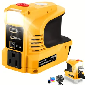 220W Power Station | DEWALT 20V Battery Adapter | DC to AC 110V Inverter | USB & Type-C Charging | Portable Outdoor Generator | No Battery summervibes