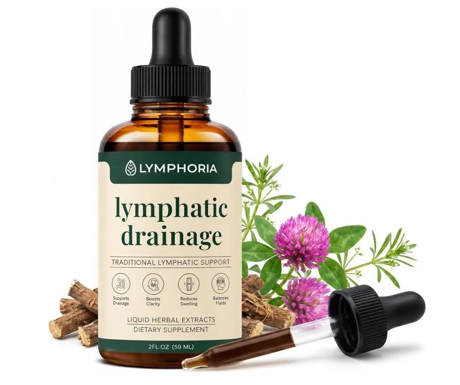 BIG SALE!! Lymphatic Drainage Drops for Bloat & Water Retention Relief – De-Puff Face, Legs & Ankles – Cleavers, Red Clover & Prickly Ash Bark – Lymph Detox Cleanse – Alcohol-Free, Vegan, 2 Fl Oz