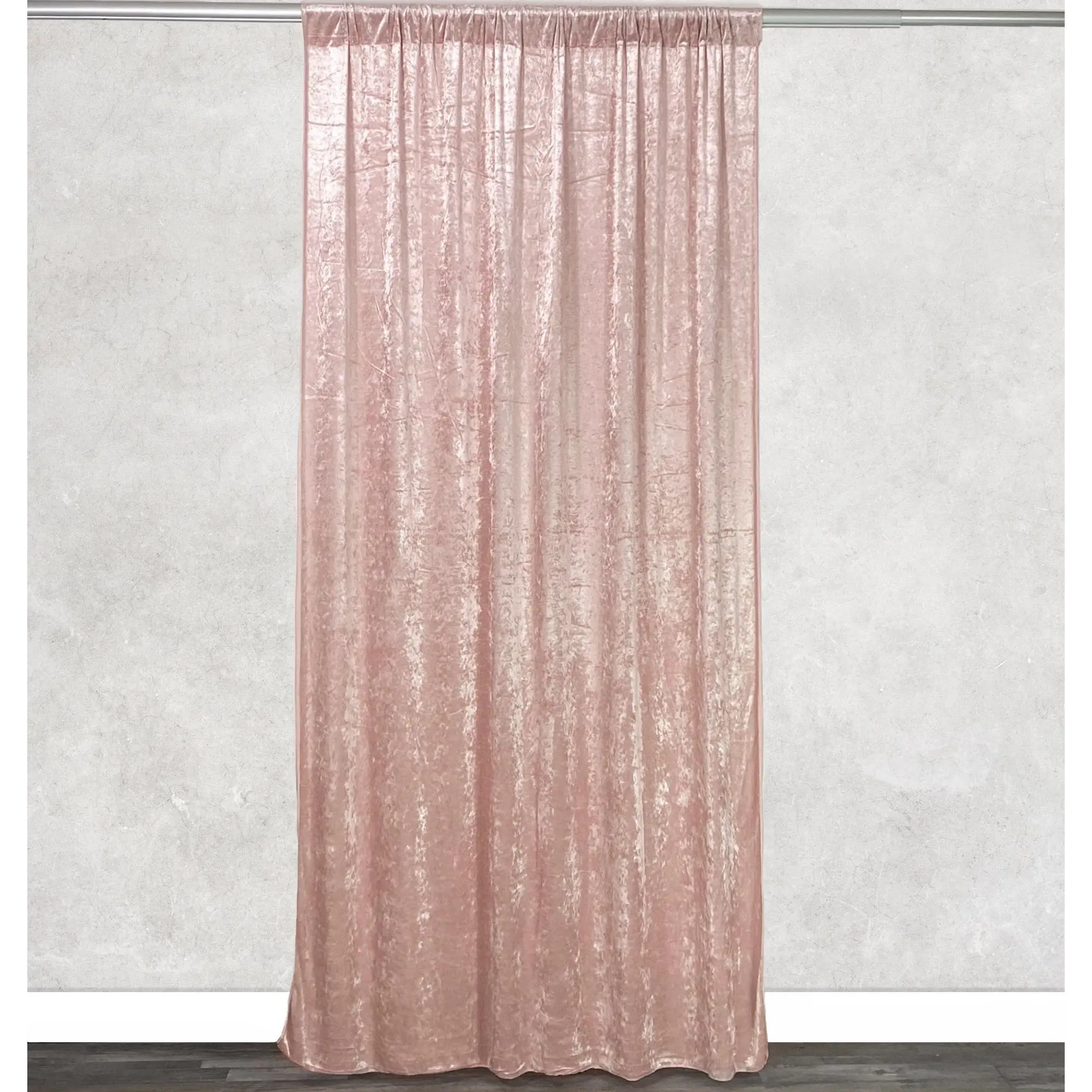 Velvet 8 ft x 60 Inch Drape with 4 Inch Pocket Blush