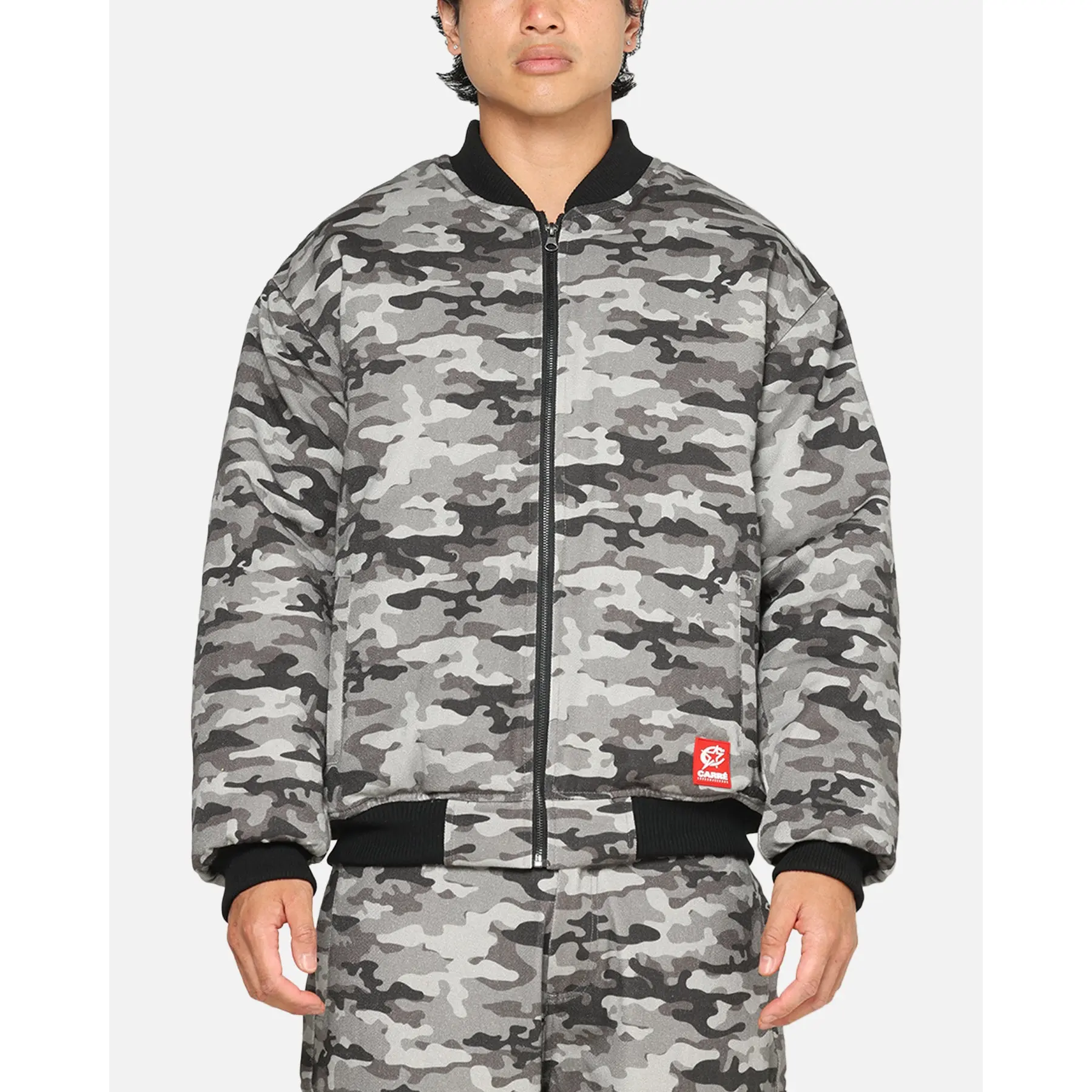 Carre Camo Bomber Jacket Black Camo