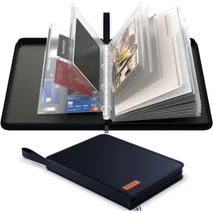 Important Document Organizer Zipper Binder,Fireproof Document Bag for Birth Certificate Protector,  Bill Organizer in Case I Go Missing Binder for  Safe, 4 Ring Receipt Holder(Blue)