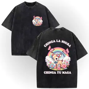 ✊🏾 100% Cotton Double-Sided Short Sleeve T-Shirt |   Chinga-La-Migra, No One Is Illegal On Stolen Land! # AbolishIce # IceOut # HumanRights # 100CottonTee # DoubleSidedTee # NoOneIsIllegal # TikTokMadeMeBuyIt # TikTokShop
