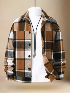 Men's Long Sleeve Casual Shirt, Spring & Fall Plaid Jacket, Comfortable Daily Wear, Fashion Men's Clothing, Casual Menswear, Stylish Outerwear, Button Up Shirt