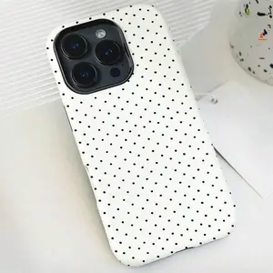 Polka Dot Pattern Beautiful Fashion Two-In-One Membrane Shell - Sturdy Double Protective Shell, Matte Feel All-Inclusive Mobile Phone Case Durable, Shock Absorption and Fashion, Suitable for IPhone 16, 17 Pro, Max, Perfect Birthday