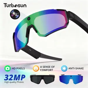 Turbosun V06 AI Smart Glasses: 1080P Hands-Free Video, Bluetooth Wireless Audio, Voice AI, UV Lenses, Magnetic Phone Sync for Cycling & Outdoor Gear