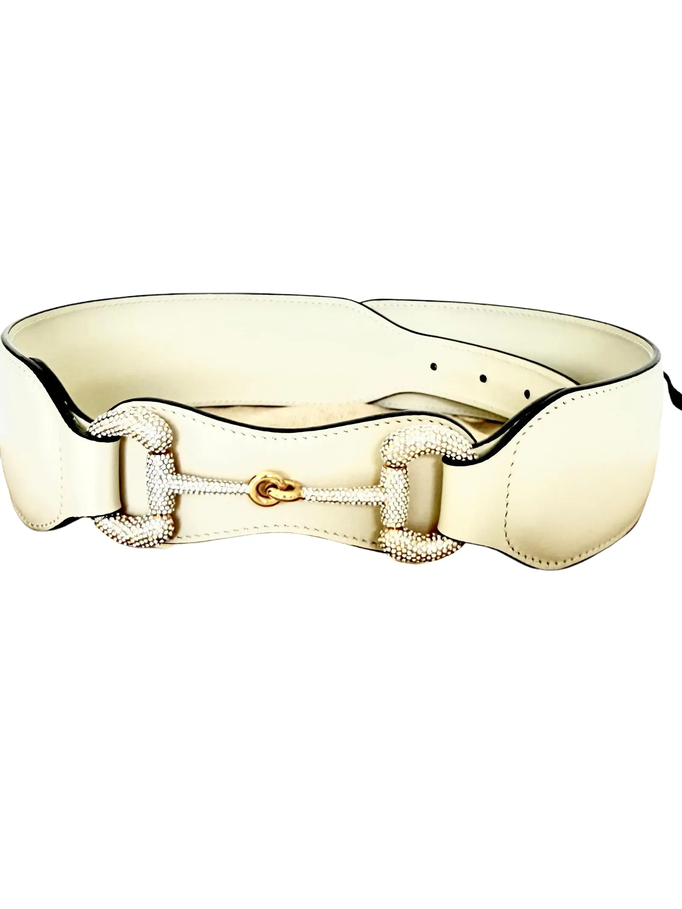 Pre-owned GUCCI belt in ivory