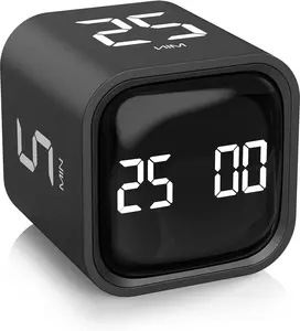 Rotating Pomodoro Timer Cube | Preset 5/10/25/50 Min Desk Productivity Timer w/ Vibration & Volume Modes