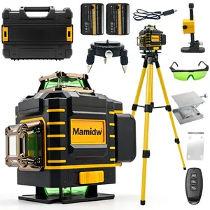 16 Line Self-leveling Laser Level, 360°×4D High Precision Green Laser with Adjustable Brightness, Complete Kit, Ideal for Wall and Floor Tile Laying, Ceiling Installation, Cabinet Mounting, Home Picture Hanging and Shelf Installation