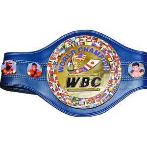 WBC Blue Boxing Belt Adult Championship Title Belt Replica - Leather Straps  - Fan Gift