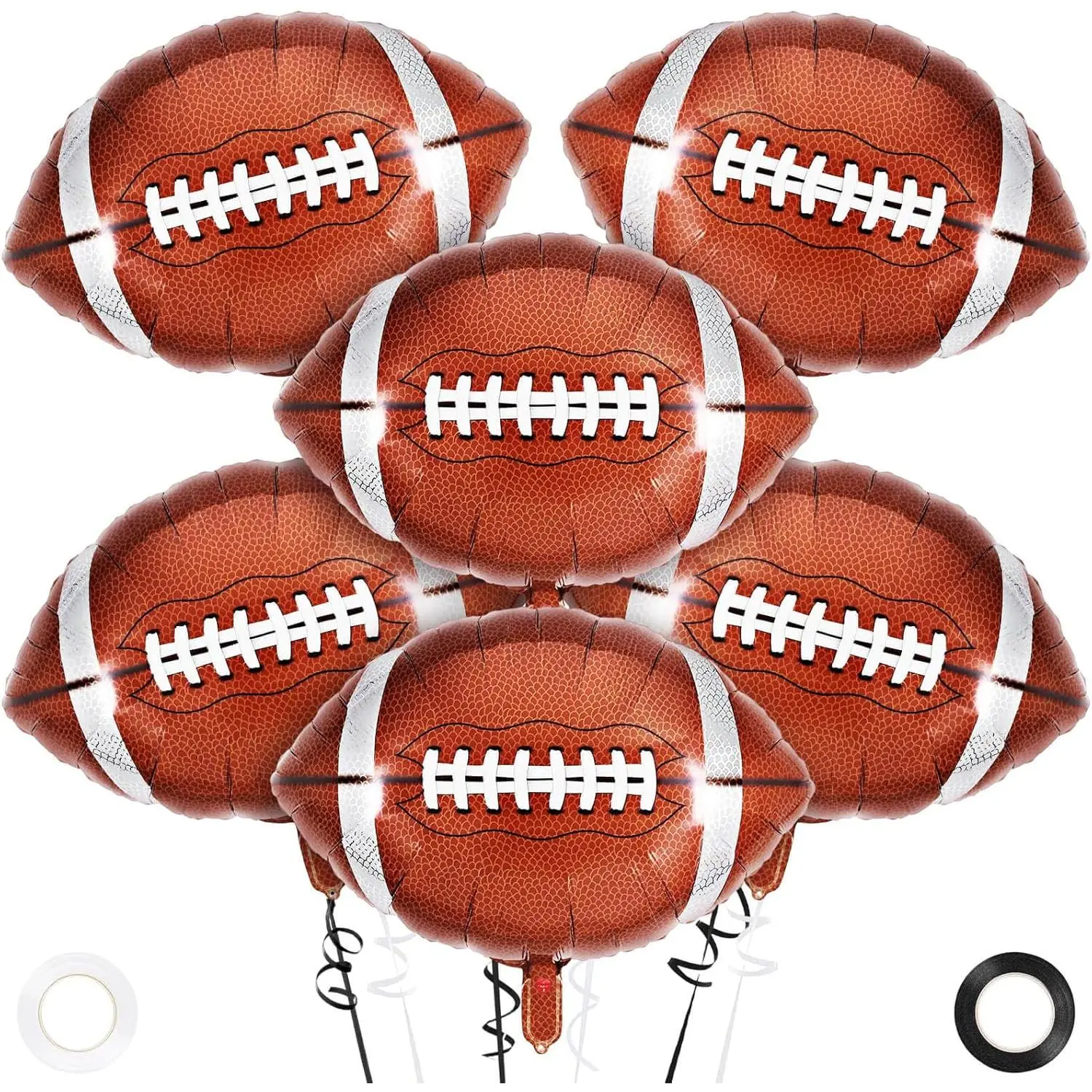 27 Inch Football Balloons,6 Pcs Football Foil Balloons,Super Bowl Balloon,Football Party Balloon for Super Bowl Decor Tailgate Game Day Sport Themed Birthday Party Decorations Supplies