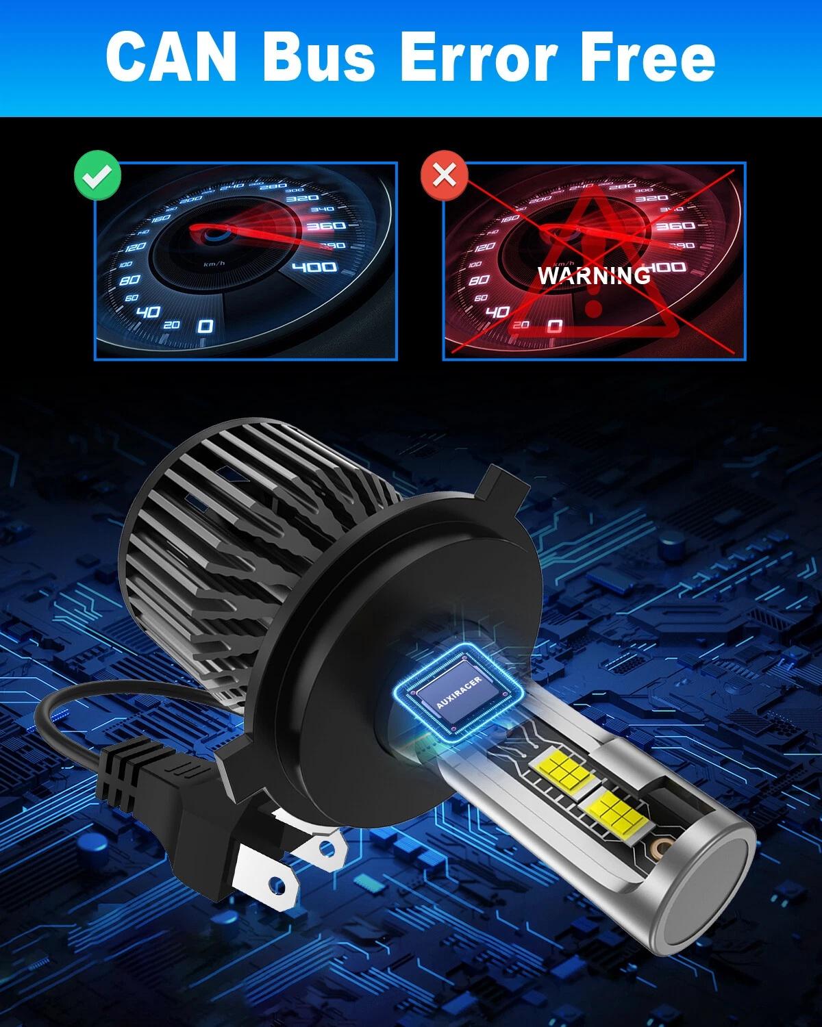 H13 LED Headlights High Low Beam Bulbs Extremely 6000K Bright White 36000LM