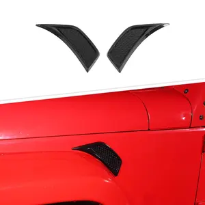 Front Side Fender Air Vent Cover Trim, Laser-Cut UV Resistant Set of 2 for 2007-2017 Jeep Wrangler JK, DIY Install Car Exterior Accessory