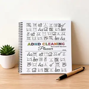 ADHD-Friendly Cleaning Planner – Daily Weekly Monthly Schedule & Checklist, A5 Notebook for Home Organization, Family Tasks & DIY Projects, Stay on Track with Easy Cleaning Routines