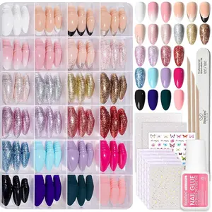 Beetles Pre-Designed Press on Nails Kit , Press on Nails Short Almond Glossy Matte Glitter With Nail Glue & Nail Tabs Stickers, Natural Fit Lightweight Fake Nails Kit Art For Women Girls Fall Nail Halloween Nail Black Friday Winter Nail Christmas Gift