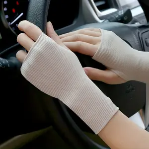 Unisex Half Finger Sunscreen Gloves, Summer Thin Cooling Non-slip Breathable Fingerless For Driving Cycling Screen Touching Writing & Sports