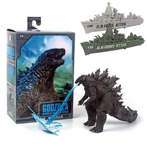 Godzilla King of the Monsters Action Figure – Realistic Poseable Collectible with Atomic Breath Effect, Includes U.N. Force Attack Ships, Perfect Gift for Anime & Monster Fans, Kids & Toy Collectors