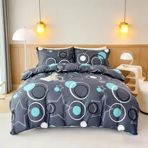 Gravity Space Print Bedding Set, 3-Piece with Zipper, Comfortable Bed Sheets and Pillowcases, Suitable for Bedroom and Guest Room