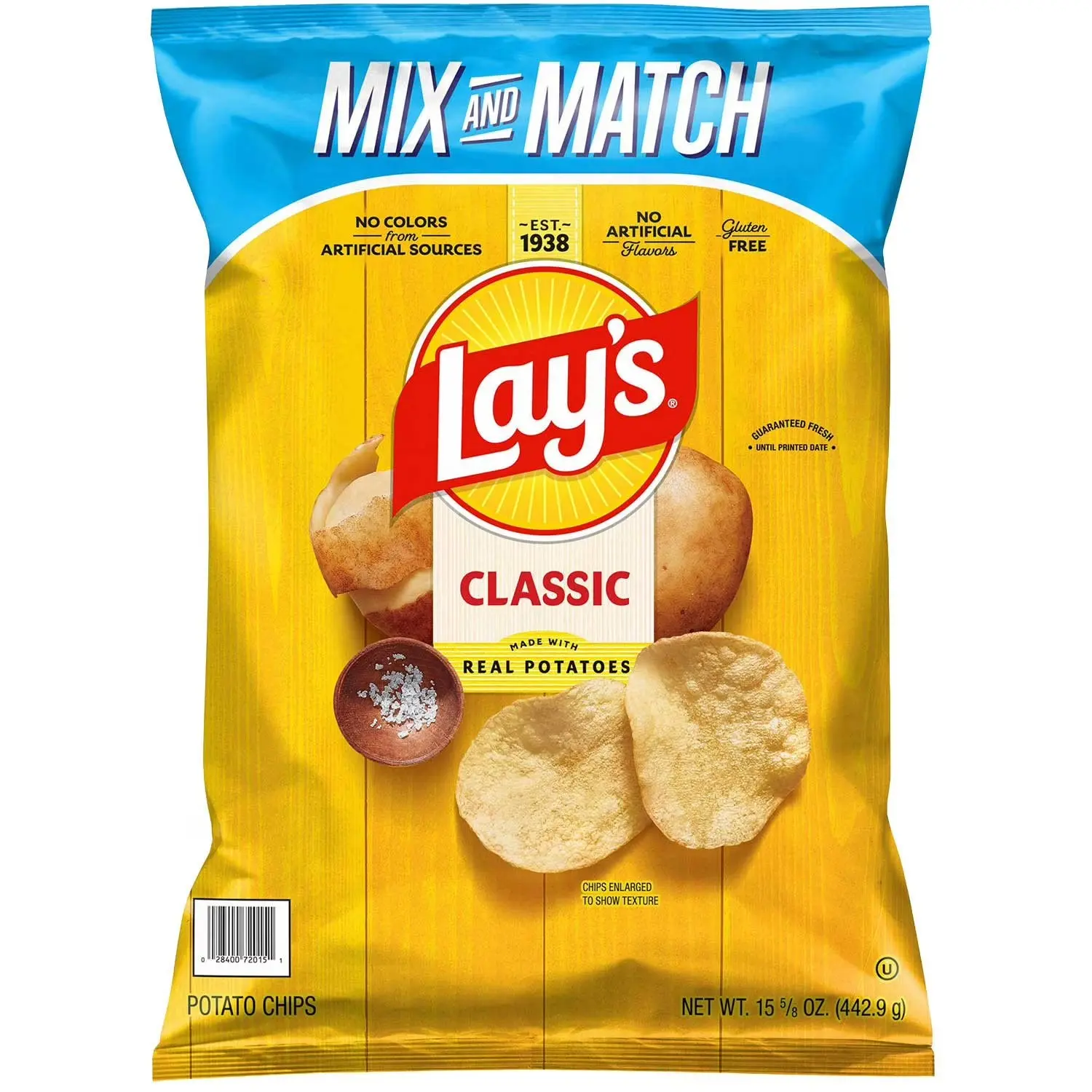 Lay's Classic Fried Potato Crisps - Crispy Crunchy Snacks, 15.625 oz