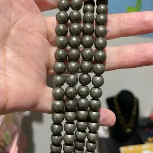 Pyrite crystal beads