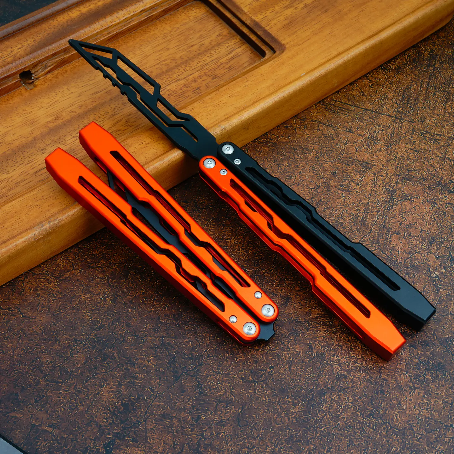 Aluminum Balisong Trainer for Beginners Folding Knife Practice Tool to Enhance Your Skills