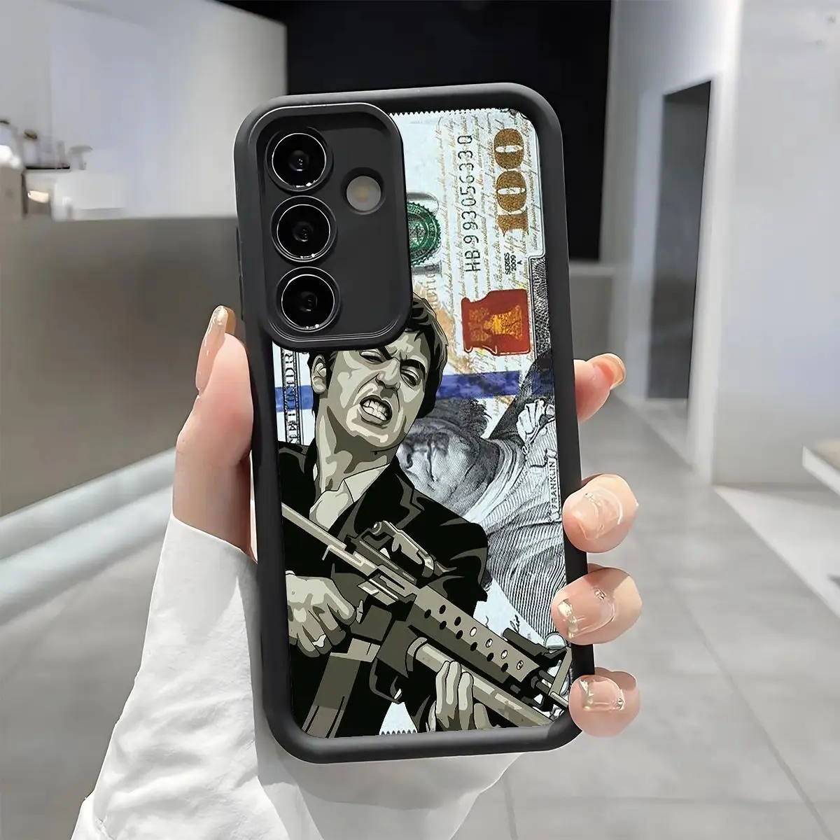 Tony Montana Aesthetic Pattern Phone Case , Enhanced Camera Protection, Shockproof Skin-Friendly Touch Soft Cover for Samsung Galaxy S21 S22 S23 S24 S25 S26 Ultra Plus FE A13 A14 A15 A16 A17 A33 A34 A35 A36 A52 A53 A54 Note20Ultra
