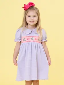 Hop & Bow Smocked Cotton Dress