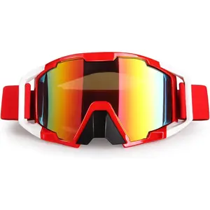 ATV Goggles Dirt  Goggles  Motocross Goggles Wide Vision Glasses  Riding Goggles Ski Goggle UV400 Anti-Fog Scratch Windproof  for Men Women Youth  Colorful Lens
