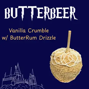 Copperpot Caramel Co Butterbeer Caramel Apple Large Crisp Granny Smith Apple Handcrafted Gourmet Apple with Chocolate Drizzle