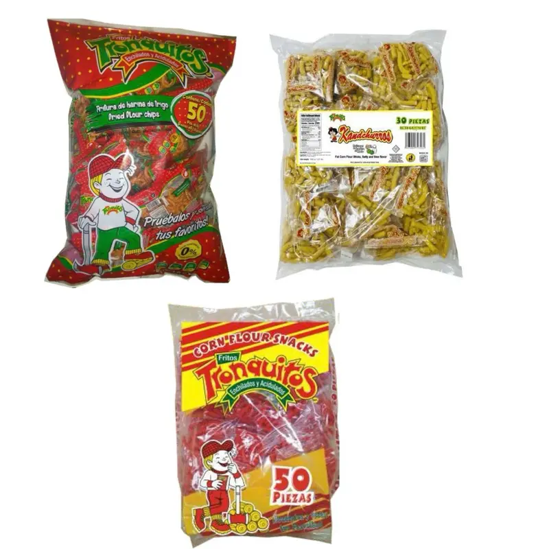 Tronquitos Lagrimita Enchilada y Kandchurros y Palitos De Maiz