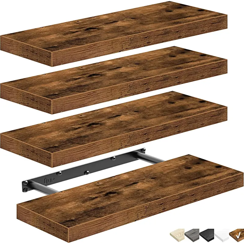 White Floating Shelf for Wall Bathroom - Shelves Farmhouse Small Single Shelf 16 inch 1pc (015-W1)