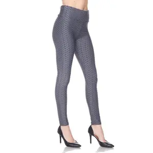 Kylie Scrunch Butt Anti Cellulite Honeycomb Texture Leggings Charcoal