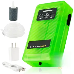 Pump Rechargeable Aerator - Portable Glow in The Dark Bubbler  4 Speed Portable Live Bait Aerator with XL Air Stone  Water-Resistant, Keeps Your Bait Alive Longer