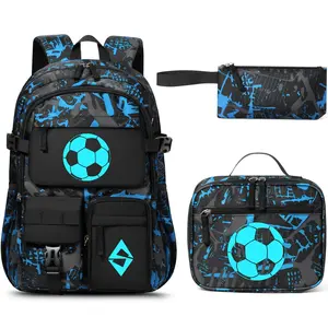 Fimibuke 3PCS Backpack for School,Waterproof Bookbag Set with Lunch Box & Pencil Case,school bag for Elementary Middle School,Back to School Gift,Birthday's Gift
