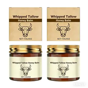 WoodSleep Whipped Grass-Fed Beef TallowHoney Balm 4 Oz Moisturizing Cream forSoft Smooth Skin Handmade All-NaturalMoisturizer Lavender Body Care Hydrating