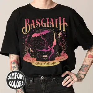 Fourth Wing Basgiath War College Comfort Colors Shirt | Dragon Lover Shirt | Bookish Reading Tshirt | Fantasy Novel Shirt | Rebecca Yarros