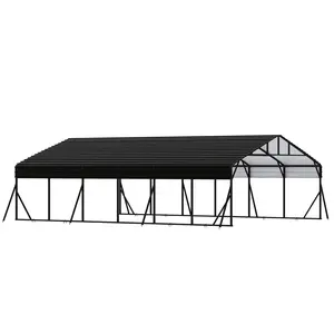 20' x 30' x 8.5' Heavy Duty Metal Carport with Galvanized Steel Roof, Steel Carport Kits Outdoor with Metal Roof, Galvanized Car Shelter for Tractors, Pickup, Boat, Car