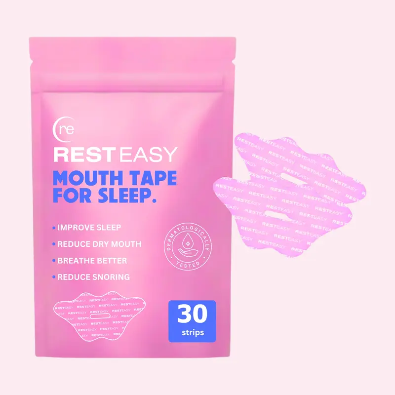 Mouth Tape (Pink Edition) For Sleep Soft Grade Fabric, Strong Hypoallergenic Adhesive, breathable sports accessories, One Month Supply,  Sleep Strip