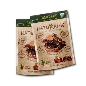 Naturanic Brazilian Dark Chocolate Bark Coconut Chunks, Sugar Free, Keto Friendly, Vegan, All Natural, Organic, Non GMO, Gluten Free - Pack of 2