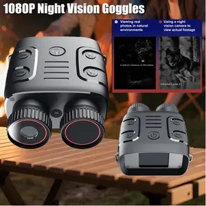 HD 1080P Adult Infrared Digital Night Vision Binoculars 2.4-inch Screen Digital Night Binoculars 5 X Digital Zoom 300M Full Dark Viewing Distance for Saving Camping Photos and Videos