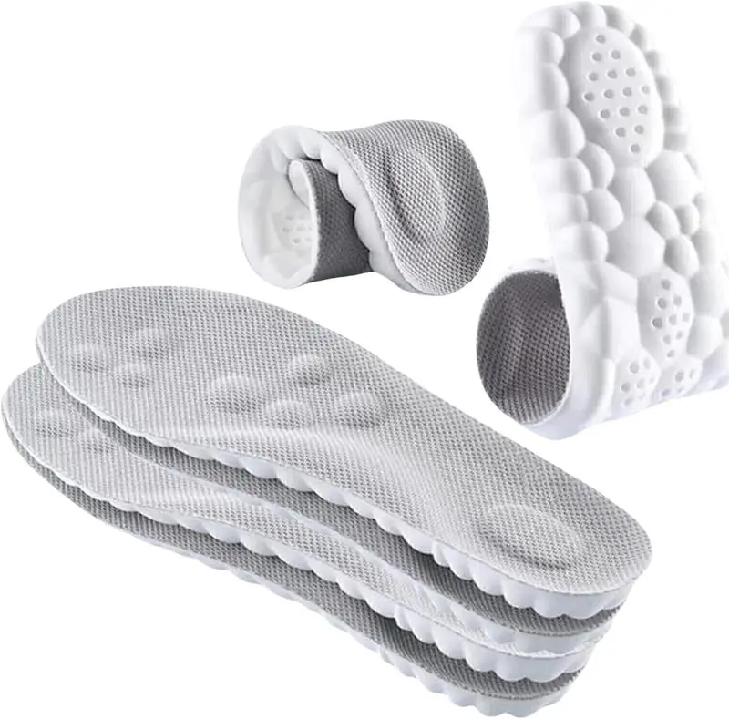 4D Cloud Insoles for Men Women, Cuttable Soft Memory Foam Steppers Insoles for Anti Fatigue, Shock Absorption, Foot Pain Relief