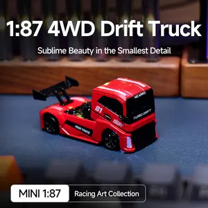 RC Tractor, Scale 1/87, Tractor Head, Mini Desktop, Full-Speed Trailer, Half-Speed Steering, Easy Drift