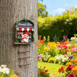 Creative Garden Decor Tree Hanging, Fairy Tale World Decoration, Resin Craftsmanship, Bar Window Dwarf Ornament, Garden Gnome Statue, Unique Art Piece