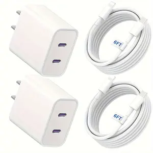 For iPhone 14 Charger Fast Charging, 2-Pack 40W Dual Port Power Delivery Charging Block with 6ft USB C to Lightning Fast Charger Cable for iPhone 14/13/12/11 Pro/iPad