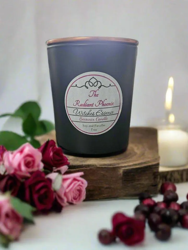 The Radiant Phoenix Witches Essence Beeswax Edition Cruelty Free Phthalate Free Scented Candles Melts with Pink Peppercorn Grapefruit Plum Black Rose Cumin Vanilla Patchouli and Labdanum Aroma