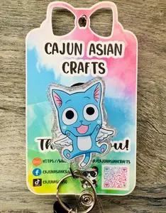 Anime Fairy Inspired Badge Reel/ID Clip Retractable-(Alligator, Belt, MRI Safe, Carabiner Clips) & Non-Retractable Clips